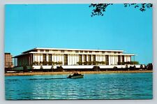 Memorial To President Kennedy WASHINGTON DC Boat Landscape VINTAGE Postcard picture
