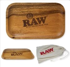 BUY TWO - RAW Rolling Papers ACACIA WOODEN wood TRAYS 11x7 w/ Storage Bags picture