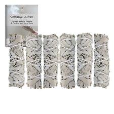 6 Pack White Sage Smudge Sticks 4 Inch with Smudge Guide For Cleansing Smudging picture