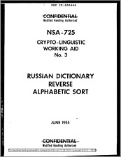 634 Page 1955 CRYPTO-LINGUISTIC WORKING AID No. 3 RUSSIAN DICTIONARY BOOK on CD picture
