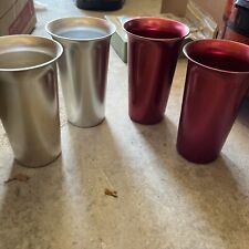 4 Hal-Sey Halsey Fifth Ave L&M 400 Metal Tumblers Drinking Glasses 12 oz Nice picture