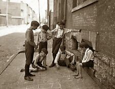 1908 Boys Playing Craps Cincinnati Ohio Old Vintage Photo 8.5