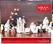 Mikasa Holiday Splendor 12 Piece Nativity Set Holiday Splendor Gold Trim In Box picture