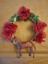 Triple Crown Run for the Roses Racehorse Wreath with Breyer Horse  picture