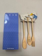 Avon Country Goose Utensil Holder with 2 wooden spoons and fork picture