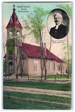 c1940s Swedish Lutheran Church Exterior Portrait Scene Salina Kansas KS Postcard picture