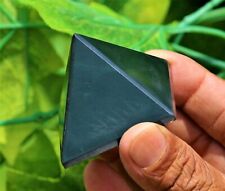 Superb 45MM Black Shungite Crystal Chakra Healing Reiki Energy Stone Pyramid picture