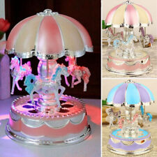 Toys for Girls Carousel Music Box Merry-Go-Round 3 LED Light Baby Kids Xmas Gift picture