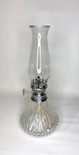 Vintage Faceted Lamplight Farms Glass Chimney Oil Lamp 9” Tall. picture