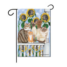 Cats Under the Tuscan Sunflowers Garden Flag Double Sided 12