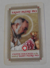 Vtg pocket relic card Saint Padre Pio excerpts 50th Anniversary 1968-2018 picture