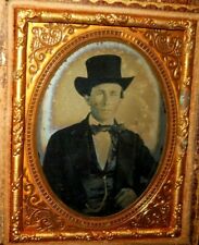  Sharp 1/6th Size Ruby Ambrotype of a young man in top hat half case picture