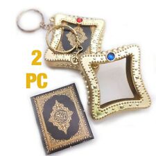 Islamic Mini Full Arabic Quran Koran Allah Muslim Key Ring Chain 2PC picture