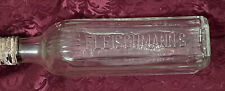 Fleischmann's Vintage Embossed Clear Glass Liquor Bottle / Cool  picture