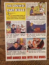 The Sound That Kills; Don't Murder Men With Idle Words. World War 2 poster picture