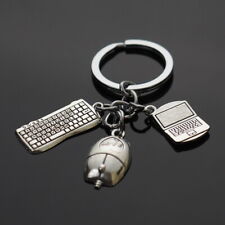 Computer Internet Laptop Mouse Keyboard Charms Silver Pendants Keychain Gift  picture