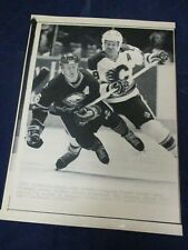 1987 NHL Lanny McDonald Calgary Flames vs Phil Housley Sabres Wire Press Photo picture