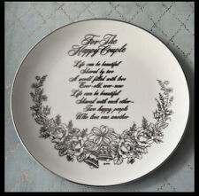 Happy Couple, Wedding Keepsake, Genuine Porcelain Plate. picture