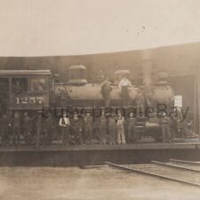 Vintage 1910s RPPC Rock Island Lines Locomotive No 1257 Depot Illinois Postcard picture