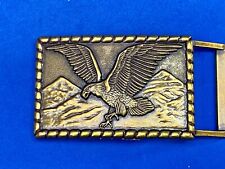 Flying Hunting Eagle Mountain Patriotic Wildlife Themed brass tone Belt Buckle picture