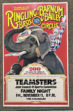1975 Ringling Bros Barnum & Bailey Circus Poster 200 Years TEAMSTERS, COLISEUM picture
