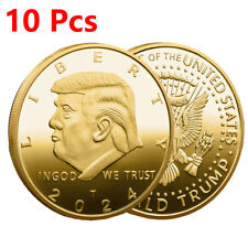 10x 2024 Donald Trump Coin US LIBERTY President Challenge Great EAGLE Gold Color picture
