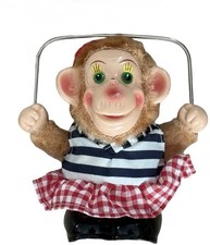 VTG Christmas Ornament Chimp Monkey Doll Circus Toy Shop Holiday Decor Zoo picture