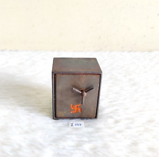 19c Antique Miniature Iron Safe Treasure Money Box Rare Old Collectible I647 picture