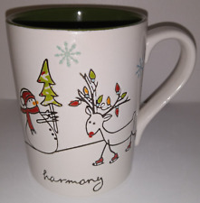 TAG Brand Harmony Holiday Christmas Coffee Mug Cup Large Reindeer Snowman 18 oz. picture