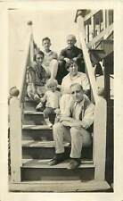 New Jersey Shore 1932 Black White Photo NJ Family Portrait on Steps of Dock picture