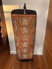 Vintage Hand-Carved Asmat Tribal War Shield (Jamas) Papua New Guinea 62.5" Tall picture