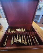 GODINGER GOLD PLATED Grand Master SILVERWARE Set Includes Spoons, Forks & Knifes picture