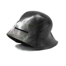 Medieva Knight Steel Armor Helmet Larp Armor, Medieval German Black Sallet picture
