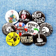 Anarchy button badge pins, Punk's not Dead  Rock Ska Hardcore Antisocial 10 item picture