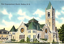 1940s NASHUA NEW HAMPSHIRE FIRST CONGREGATIONAL CHURCH LINEN POSTCARD P646 picture