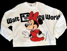 2024 Disney World Oversized Minnie Logo Two Side White Pullover Sweatshirt XL picture