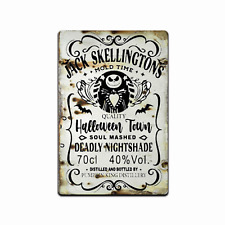 JACK SKELLINGTON MOLD TIME  HALLOWEEN  MOONSHINE BAR TIN METAL SIGN WALL DECOR picture