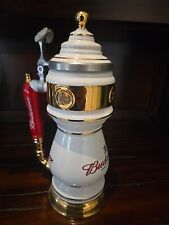 Franklin Mint Budweiser Stein Drought Tower Limited Edition White w/ Red Handle picture