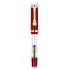 Jinhao 1935 Fountain Pen #8 F/M Nib with Guitar Clip, Red Resin Writing Gift Pen picture