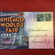 Vintage ~1934 Chicago Worlds Fair Souvenir~Folding Accordion Postcard~Mint Cond~ picture