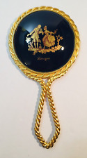 Vintage Miniature Limoges Braided Hand Mirror Vanity Accessory picture