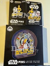 2024 Disney Parks Star Wars R2-D2 C-3PO May the 4th Be With You 3 Pin LE LR Set. picture