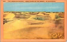 American Sahara Sand Dunes Desert California CA Southern Linen Postcard VTG UNP picture