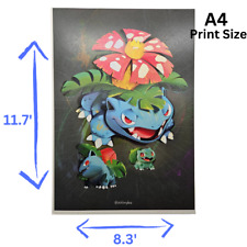 Bulbasaur, Ivysaur & Venusaur Family Pokemon Poster Print​​​ picture