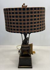 Vintage Frederick Cooper Metal Cat Feline On Chair Lover Lamp With Shade Read picture