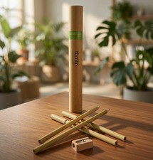 Bonobo Eco-Lifestyle Logomark Back to School Set Recycled Pens Pencils Wood New picture