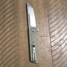 Tenable Anomaly T2038T4 Folding Knife 3.14" Nitro-V Tanto Blade Jade G-10 picture