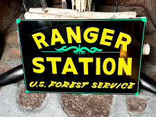 Vintage U.S Forest RANGER STATION Park Service Forestry Painted Fire SIGN Camp picture