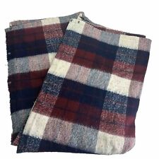 Vintage Tennessee Woolen Mills BLUE Plaid Snap Button Blanket 71 X 53 In. USA picture