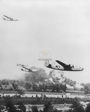 B-24 Liberator Bombers Flying at Low Altitude WWII 8x10 Glossy Print HT4136101 picture